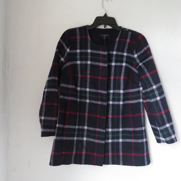 Talbots DOUBLE FACE PLAID Multicolored Wool Blend Jacket Petite - Picture 10 of 10